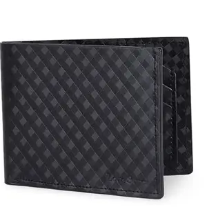 LOUIS STITCH Black Full Grain Spanish Leather Wallet for Men | Bifold Wallet Purse with 6 Card Slots, 1 Cash Compartment | RFID Protected Minimalist Slim Leather Wallet (LSWL-03-BFCRJB-100)
