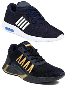 Shoefly Men's (9071-9309) Multicolor Casual Sports Running Shoes 6 UK (Set of 2 Pair)