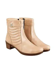 Shoetopia Stylish Cream Boots For Women & Girls /UK7