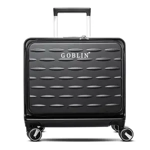 Goblin Saphhire 13 inch Laptop Overnighter Luggage Trolley Bag for Travel 45.86 Liter TSA Lock, Silent Wheels and Expandable Suitcase, ABS Material, Scratch Resistant (Black) - 1 Year Warranty