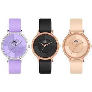 Shocknshop Analog Multi Colored Dial Fashion Combo Watch for Women and Girls -Pack of 3 -MT5343637
