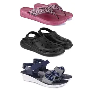 Trendy Open-Toe Sandals for Women – Soft Padded Footbed, Summer Wear | (COMBO-3)-1886-O23-1972-5-EURO-36