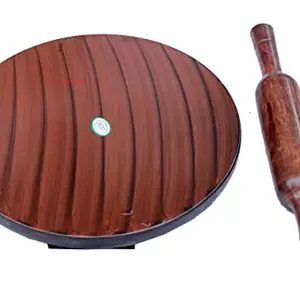 ARVISH ENTERPRISES Wooden Roti Roller Cakla Belan Rolling Pin Board Roti Maker Chapati Maker Wooden Big Size (10 inch) Chakla Belan Wooden for Home & Kitchen | Size - 10x 10 x 1.5 (inch)