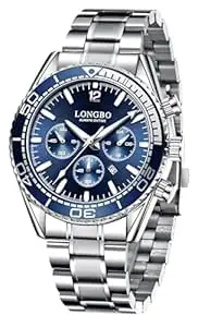 LONGBO Men's Watches Luxury Fashion Casual Dress Waterproof Quartz Wristwatches for Men Stainless Steel Band | Birthday Anniversary Gift for Men