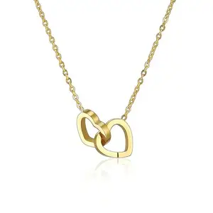 Jewels Galaxy Gold-Plated Anti Tarnish Heart Themed Pendant Necklace (MYN-PS-26376)