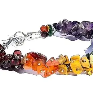 WorldwideGem Handmade 7 Chakra Chip Bracelet – Buy 1 Get 1 Free Seven Chakra Chip Wrist Band For Wearing Purpose 7 चक्र ब्रेसलेट