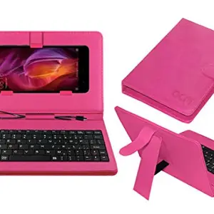 ACM Acm Keyboard Case Compatible with Xiaomi Redmi Note 4 4gb Mobile Flip Cover Stand Plug & Play Device for Study & Gaming Pink