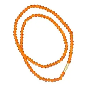 Traditional Crystal Orange Colour Moti Mala Stone Girls and Women/Size- 18 inch JRG3N
