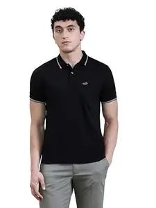CROCODILE Men Solid Slim Fit Polo T-Shirt | Regular Length | Short Sleeve | Button Placket | Casual Knitted Topwear