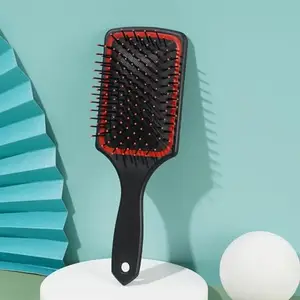 BlackLaoban Paddle Brush With Comfortable Air Cushion Pad Anti-static Hypoallergenic Bristles detangles hair with ease suitable for all hair types For Men and Women (Red)