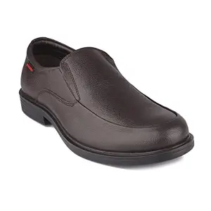 Red Chief Brown Leather Formal Slip on Shoes for Men