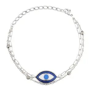 VOYLLA Boho Tribe Evil Eye Oxidised Enamel Bracelet For Women|Women Links Bracelets|Gift For Her|Women's Gift|For Sister|For Lover|For Girlfriend|For Wife|Summer|Travel|Casual