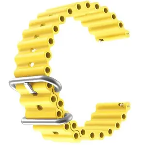 A3sprime Soft Silicone Universal Watch Strap Suitable for all 20mm Lugs Width Smartwatch - Set of 1 Pairs - (Yellow)