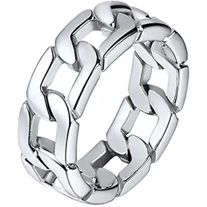 U7 Stainless Steel Ring Punk Vintage Rings for Men Size 11 Cuban Link Chain Male Boy Finger Ring