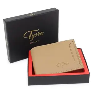 Tysra Men Stylish Wallet/Men's Wallets/Tri fold Compact/ID Window./Coin Pocket/Multi-Card/Top Selling (Beige)