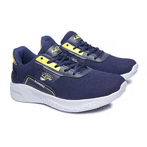 Lancer Mens HUMMER-610 Blue Running Shoe - 10 UK (HUMMER-610NBL-YLW-10)