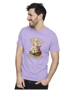 ALLEN BLACK Men's & Women's Regular Fit 100% Cotton T-Shirt (CUDDLE20-Iris Lavender M Men Round_)