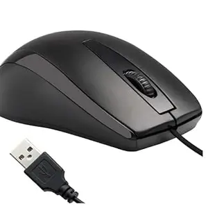 Generic RATHORE COMPUTECH Comfort Wired USB Mouse, 3-Button, 1000 DPI Optical Sensor, Plug & Play, for Windows/Mac, Black (3)