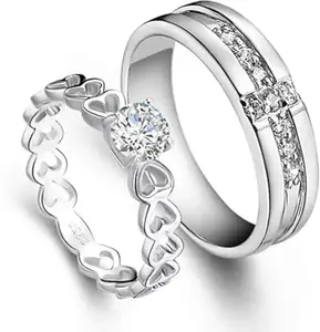 IC 510 - Hearts with Cross Couple Ring i10