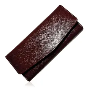 RASHIDI Genuine Leather Women's RFID Blocking Multi-Slot Wallet/Clutch with Detachable Chain Strap (Brown)