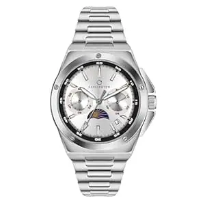 Carlington Legacy Series Analog Wrist Watches with Chronograph & Elegant Moon Phase Dial for Men - CT 9955