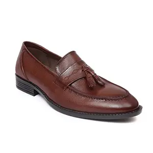Zoom Shoes Men's Genuine Leather Formal Shoes for Office/Casual Wear A-4036 Brown