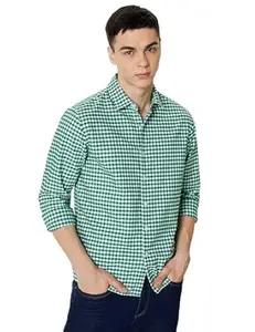 Symbol Premium Men's Checkered Casual Shirt - Regular Fit | Oxford Weave | Full Sleeve | Pure Cotton (Available in Plus Sizes)