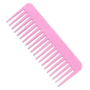 Durable Pink Wide Teeth Comb for All Hair Types