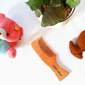Enable Nature Kids Neem Comb| Wooden Comb| Anti-Bacterial Comb | Promotes Hair-Growth | Gentle on Scalp | Effective Scalp Massager