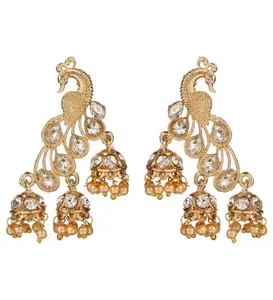 Generic Women's Rose Gold Plated Alloy Earrings-PID47267