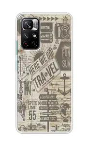 The Little Shop Designer Printed Soft Silicon Back Cover for Redmi Note 11T (Travel)
