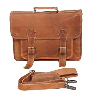 Znt Bags No.1045 15 inch Genuine Leather Laptop Office Messenger Bag for Men & Women.