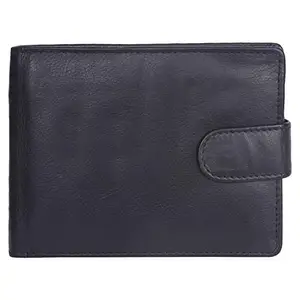 Leatherman Fashion LMN Genuine Leather Black Color Men's Bi-fold Wallet 8 Card Slots