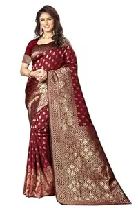 Shasmi Women's Banarasi Saree Pure Kanjivaram Silk Saree Soft new ladies 2026 Design Wear Pattu Sarees Latest Cotton Party Sari collections With Blouse Piece for Wedding sadi (PARI 73)