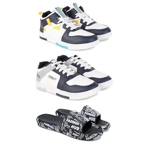 DRACKFOOT Men's Stylish Casual Shoes | Comfortable & Trendy Daily WearPremium Casual Shoes for MenGRT-(3-Combo)-1074-1075-3103-10 Multicolor