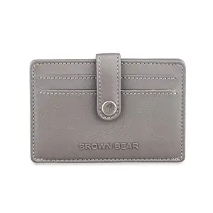 BROWN BEAR Premium Branded Men's Pure German Nappa Leather, RFID ATM Card Holder (Grey)