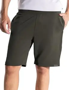 DaMENSCH Textured Shorts, Microfiber Running Shorts for Men, Quick Dry Gym Shorts Mens Workout, Hidden Pocket with Zipper Sports Shorts for Man