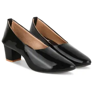 AN DREAM FASHION Comfortable Stylish Heel Belies Sandal for Women and Girls Formal Casual Look (Black, UK Footwear Size System, Adult, Women, Numeric, Medium, 7)