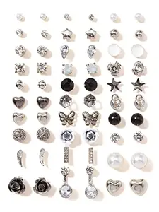Shining Diva Fashion 30 Pairs Earrings Combo Set Latest Stylish Crystal Pearl Earrings for Women and Girls (sd14855er)