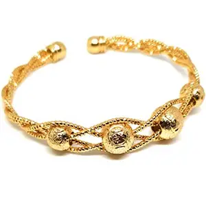 The Ethnicity brass Gold plated designer Adjustable kada/bracelet/bangle for women & Girls (Free Size)