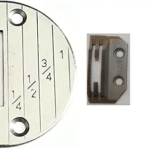 ZENITH Combo of E-16 Needle Plate with Feed for Industrial Sewing Machines Compatible Jack Juki Zoje Brother Power Direct Drive Sewing Machines .Steel Finish (E-16 Needle Plate with Feed Dog) Steel