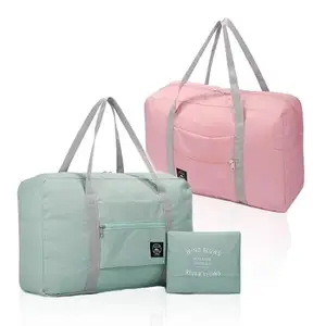 Travel Foldable Nylon Duffle Tote Bag Portable Waterproof Handbag Folding Sport Weekend Shopping Luggage Bag Gym Sports Bag for Women Girl 32 L (Multicolor)
