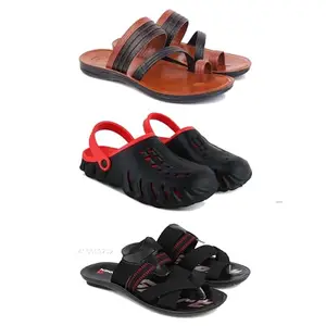 DRACKFOOT Men's Sandals | Lightweight Wear| Stylish & Easy to Wear For Men's GRT-SAN-(3-COMBO)-3151-3148-3128-6