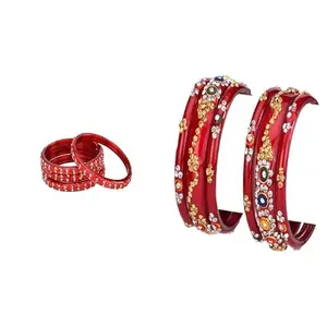 Somil Beautiful Combo Bangle Pack | Fashion Bangles For Women | Festive, Puja & Function, Pack Of 10, Red -T72