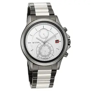 Elegant Titan Quartz Analog Watch with Silver Dial & Stainless Steel Strap for Men ||