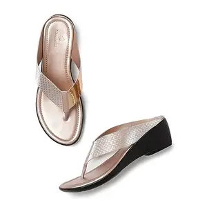 Marc Loire Women’s Comfortable Slip On T-Strap Platform Heels (Rose Gold, Numeric_7)