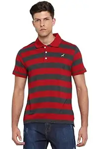 AMERICAN CREW CottonPoly Striped Polo T-Shirt for Men