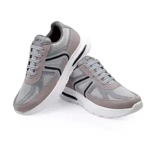 BXXY Men's Grey Casual Sports Running Laceup, Light Weight Outdoor Shoes- 7 UK