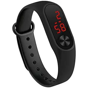 Rubber Led Digital Watch Good Looking Black Watch For Boys & Girls (Black Color)