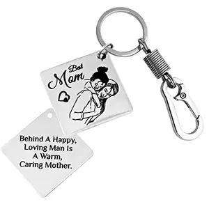 BAMALI Customize 1.5mm Thick Long Life Black Laser Engraved Keychain for Mother’s Day Birthday Gifts for Sister Daughter Special Mom Bhabhi Aunt Sister Lovers (Square Shape Measuring 35X35MM)